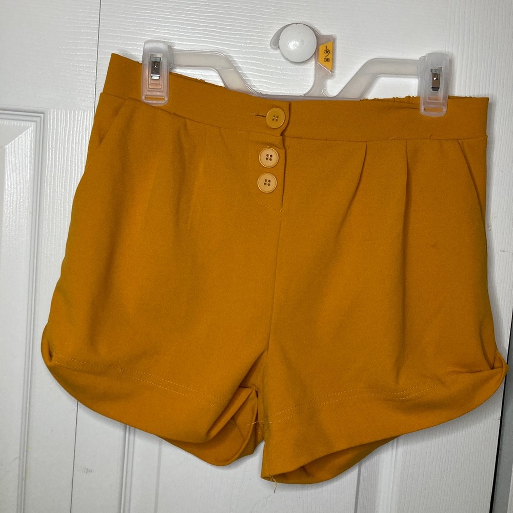Mustard Yellow Dress Shorts